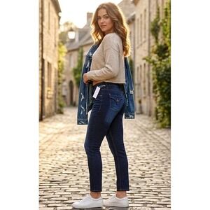 Hudson Collin Women's 31 Blue Skinny Ankle Flap Pocket Natural Dye Jeans NWT